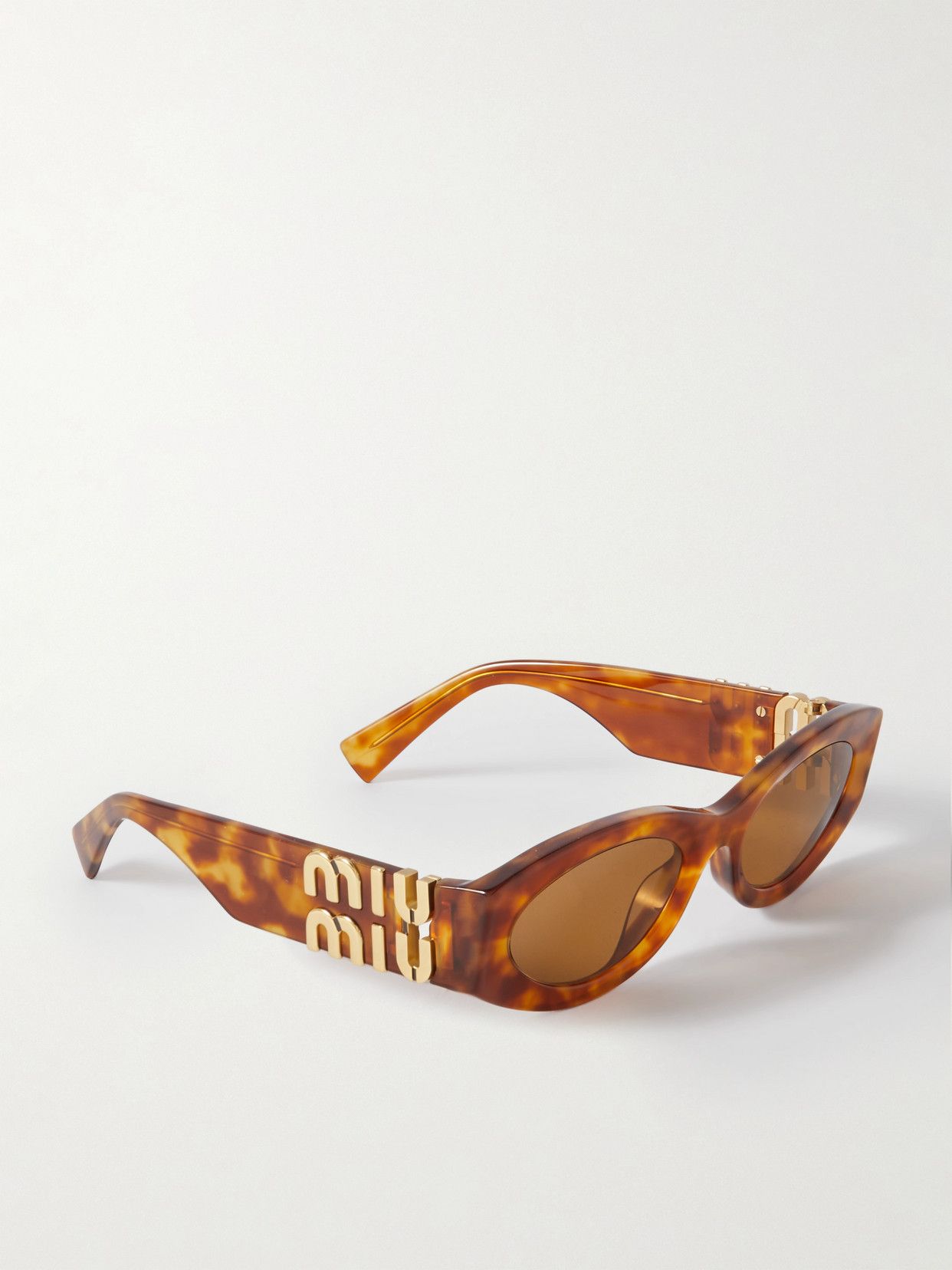 Glimpse Oval-Frame Tortoiseshell Acetate Sunglasses