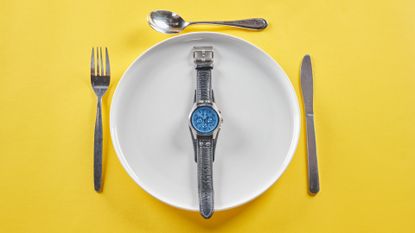 A watch on a plate