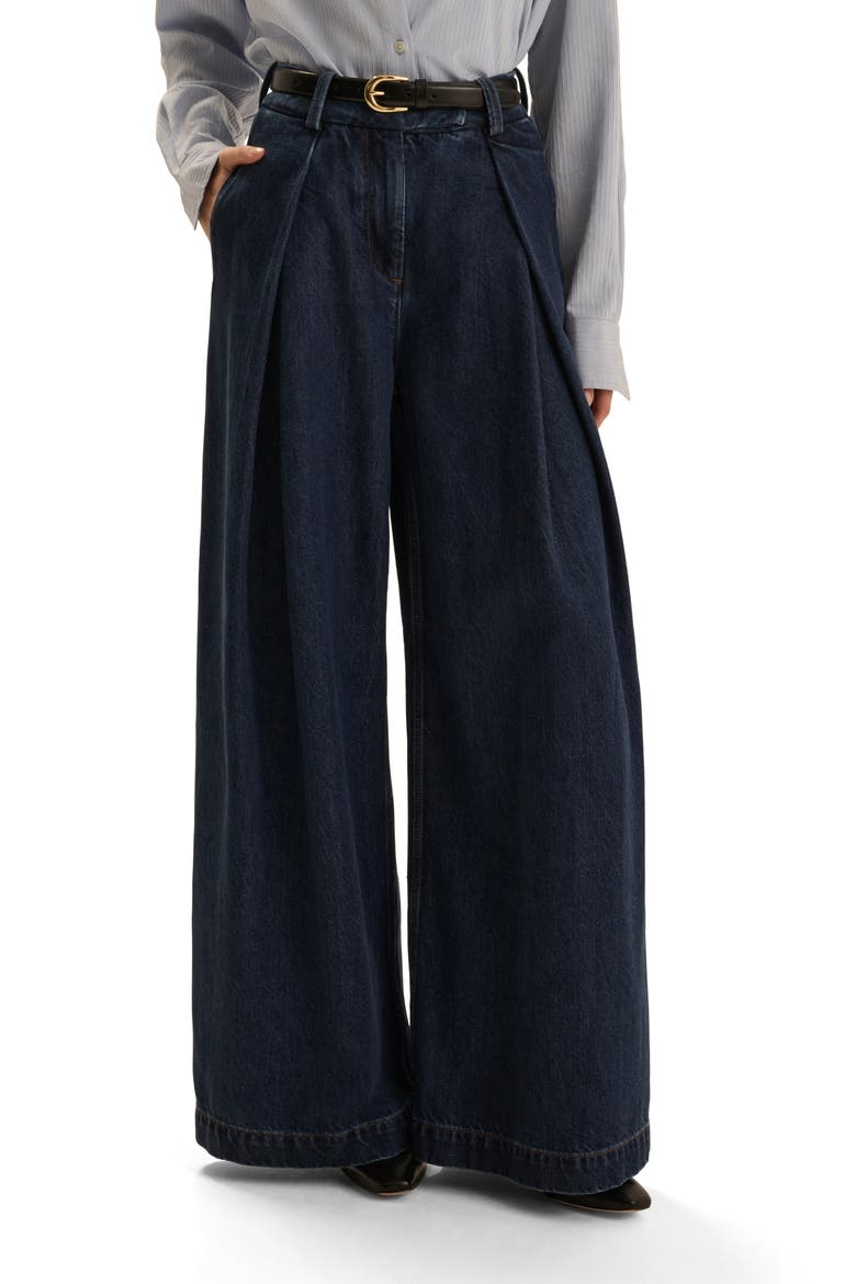 The Petite Pleats High Waist Wide Leg Jeans