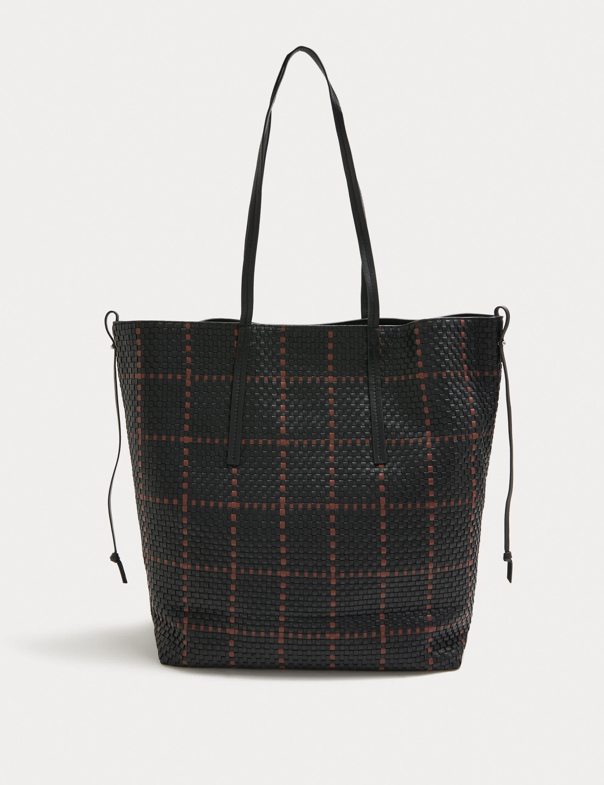 Pure Leather Lattice Tote Bag