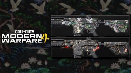 The Call of Duty Serialized Gilded Ruin Camo alongside the Moonlit Pearl Camo