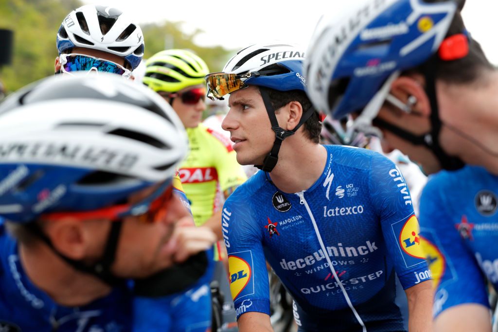LUXEMBOURG LUXEMBOURG SEPTEMBER 14 Joo Almeida of Portugal and Team Deceuninck QuickStep prior to the 81st SkodaTour De Luxembourg 2021 Stage 1 a 140km stage from Luxembourg to LuxembourgKirchberg 352m skodatour skodatour on September 14 2021 in Luxembourg Luxembourg Photo by Bas CzerwinskiGetty Images