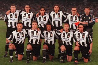 Juventus line up before smashing Monaco 4-1 in the Champions League
