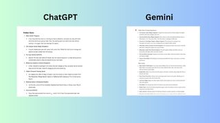 ChatGPT vs. Gemini Disney vacation screenshot