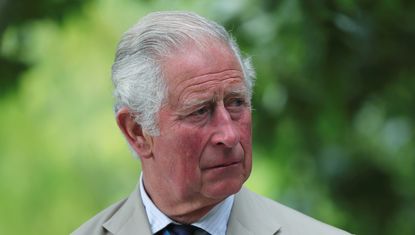 Prince Charles, Prince of Wales attends the VJ Day National Remembrance event, held at the National Memorial Arboretum in Staffordshire, on August 15, 2020 in Alrewas, England.