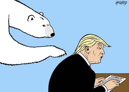 Political cartoon U.S. Trump Paris climate change