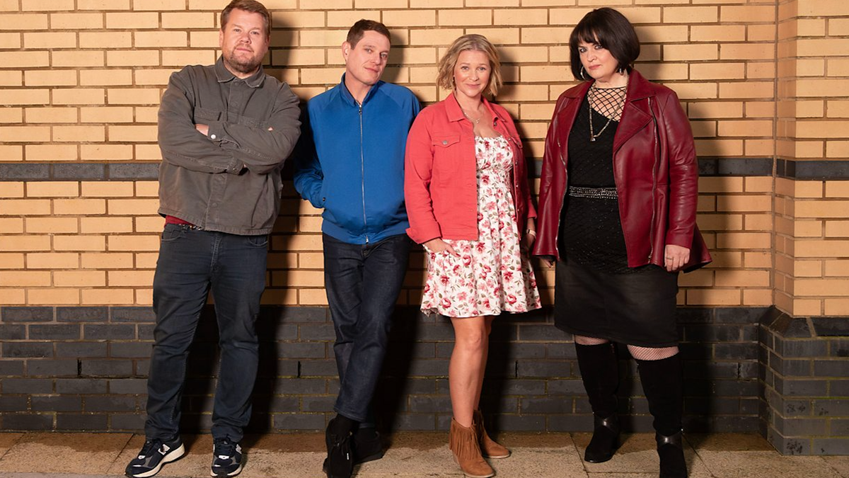 &quot;Gavin &amp; Stacey: The Finale&quot; - (From left to right) James Cordon (who plays Smithy), Mathew Horne (Gavin), Joanna Page (Stacey) and Ruth Jones (Nessa)