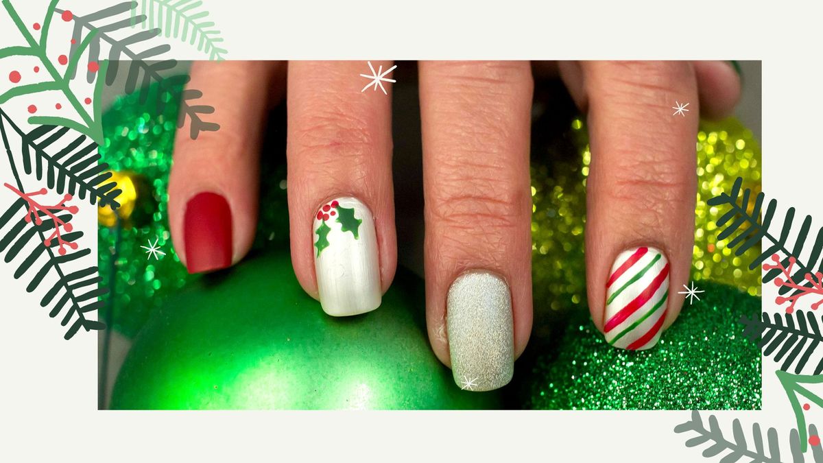 PiggieLuv: Santa dog nail art for Christmas