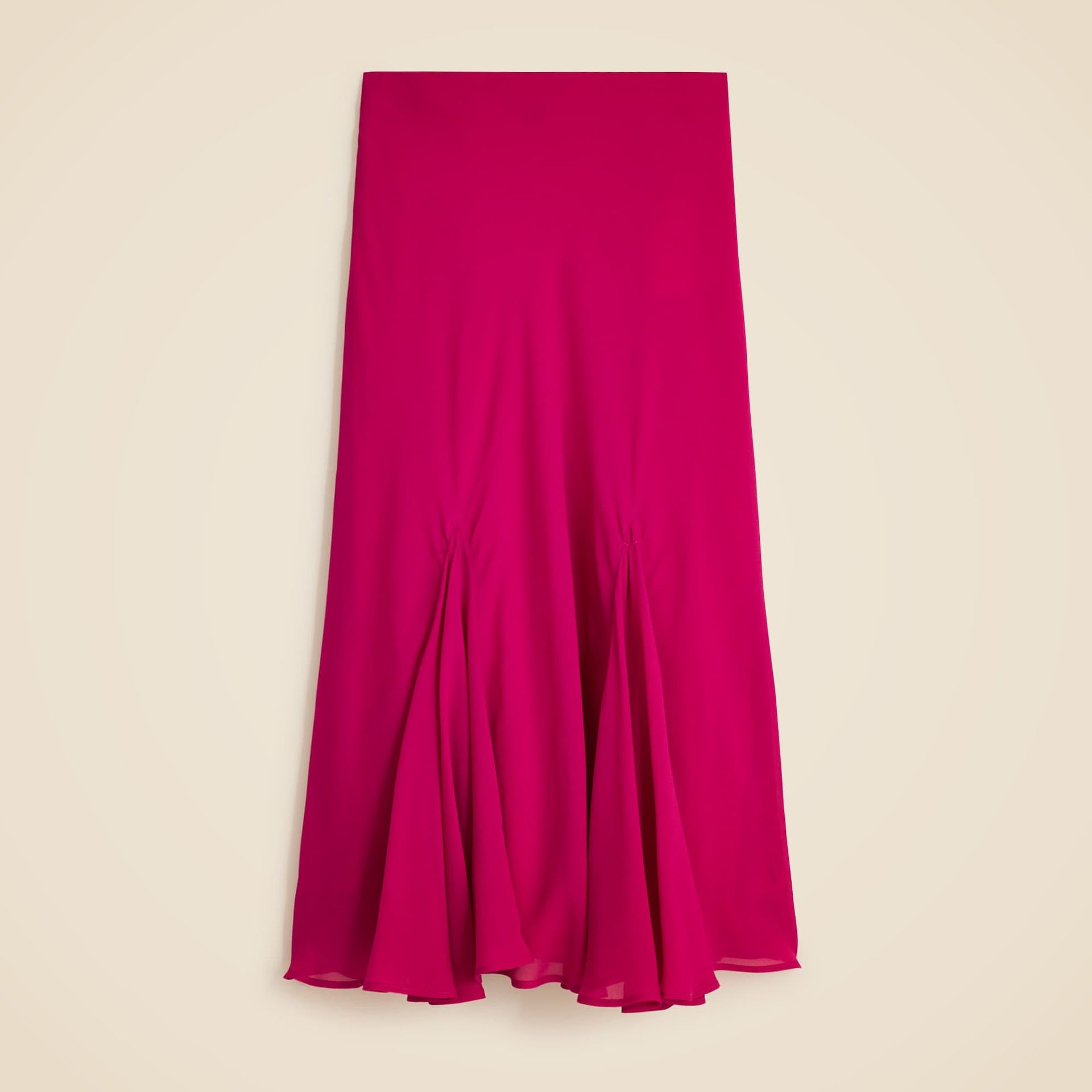 Gwyneth Flounce-Hem Slip Skirt in Chiffon