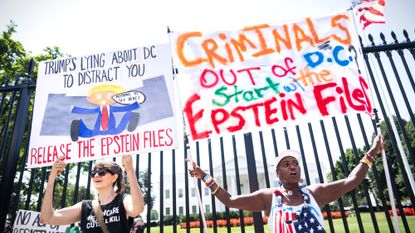 Protesters call for release of Jeffrey Epstein files