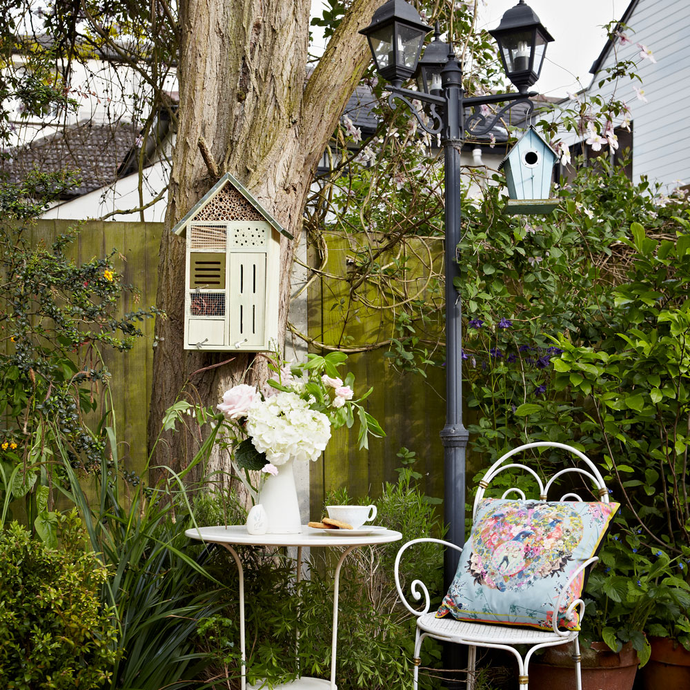 cottage garden idea with insect house