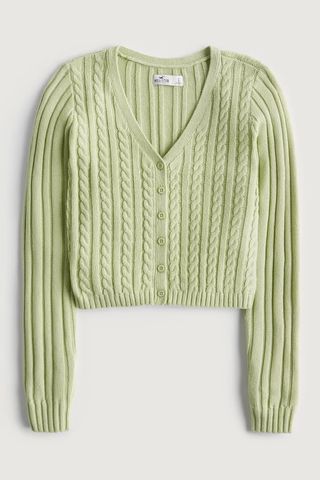 Hollister CROP CABLE-KNIT CARDIGAN