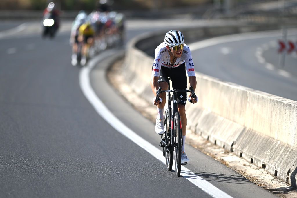 CORDOBA SPAIN AUGUST 23 Marc Soler of Spain and UAE Team Emirates competes in the breakaway during the La Vuelta 79th Tour of Spain 2024 Stage 7 a 1805km stage from Archidona to Cordoba UCIWT on August 23 2024 in Cordoba Spain Photo by Dario BelingheriGetty Images