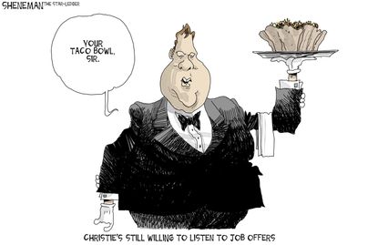 Political cartoon U.S. Donald Trump Chris Christie