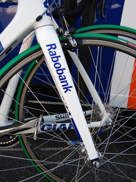 The trailing edge of the standard fork is nominally straight as compared to the Paris-Roubaix version's slightly scalloped line.