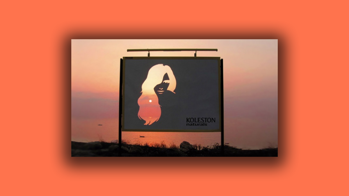 The Koleston &#039;Change&#039; billboard at sunset