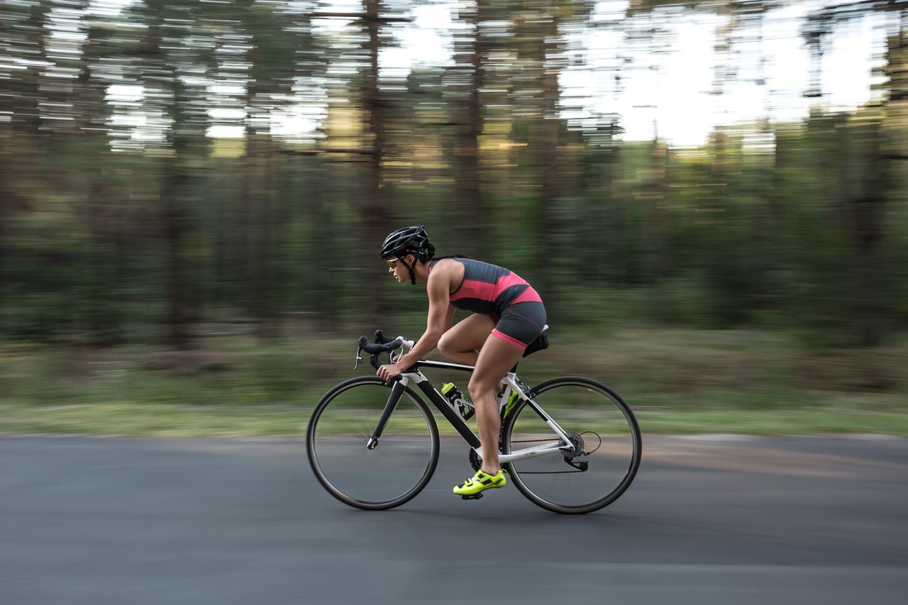 Cycling woman.