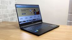 MSI Stealth 15M open from side.