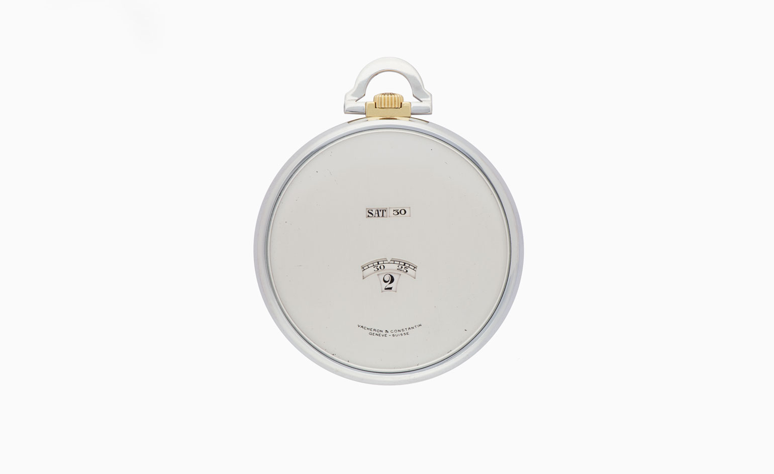 Pocket watch in white and yellow gold