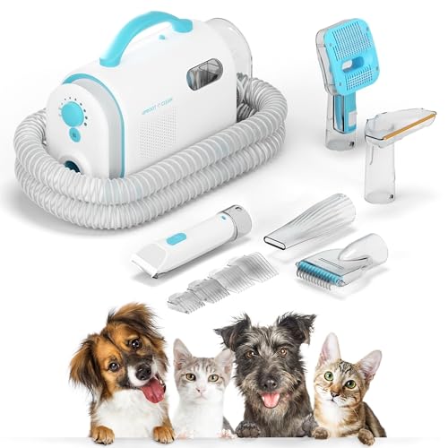 Uproot Clean Pet Groomer Vacuum Kit 7 in 1 - Cat &amp;amp; Dog Grooming Kit With Brush, Detangle, Deshed, Trim, Clean, &amp;amp; Dry Attachments - Complete Cat &amp;amp; Dog Grooming Vacuum for Shedding Pets