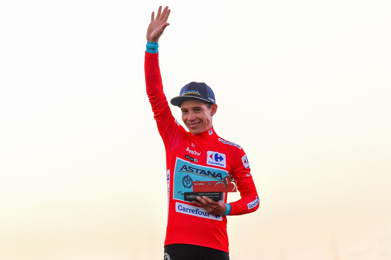 Miguel Angel Lopez (Astana) in the first red jersey of the Vuelta