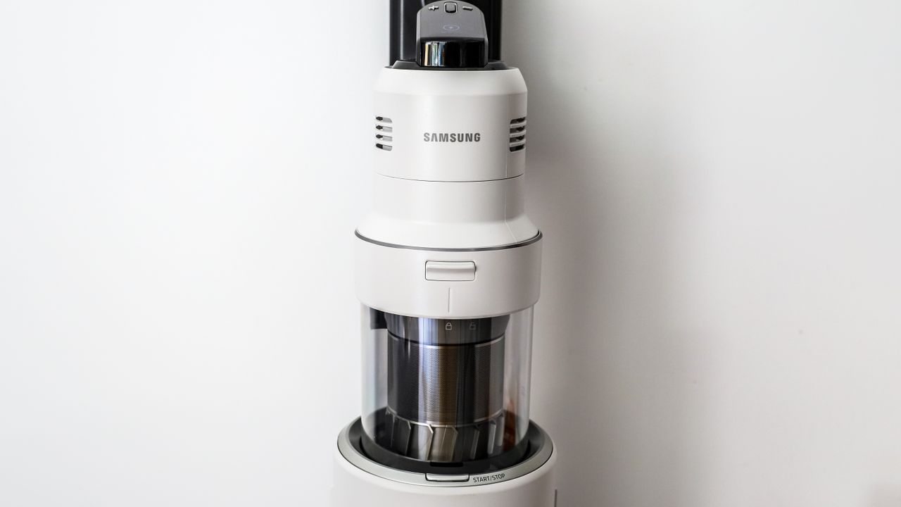 The bin canister of the Samsung Bespoke Jet AI cordless vacuum cleaner