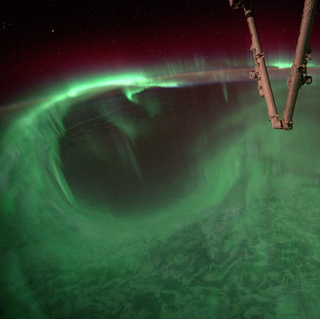 Astronaut Steve Swanson posted this image of auroras below the International Space Station to Instagram on Aug. 27, 2014.