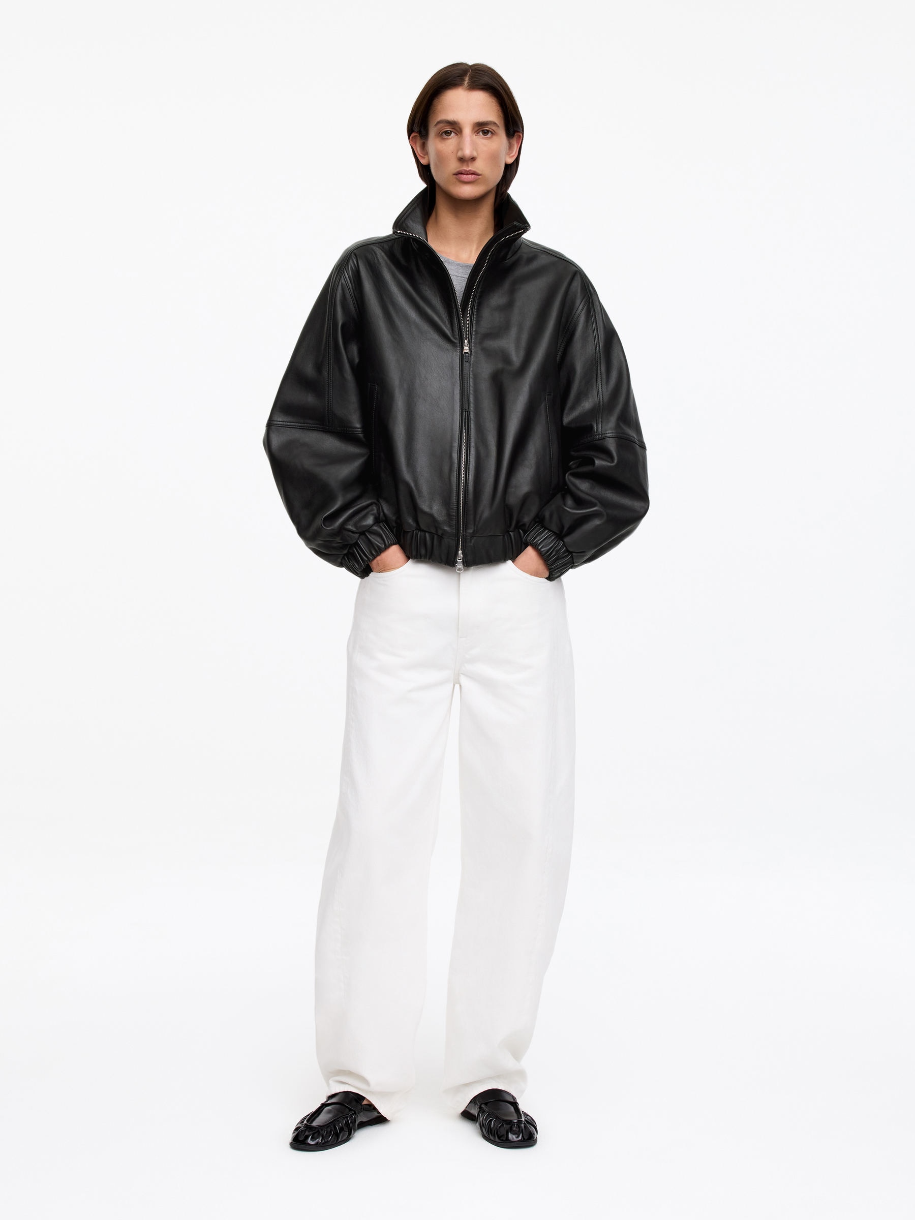 Leather Jacket &amp;ndash; Black &amp;ndash; Women &amp;ndash; Arket Gb