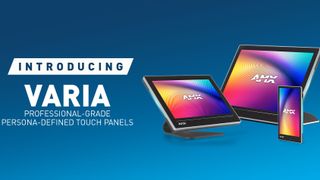 The new AMX by HAMRAN Varia Series touch panels are shownn.