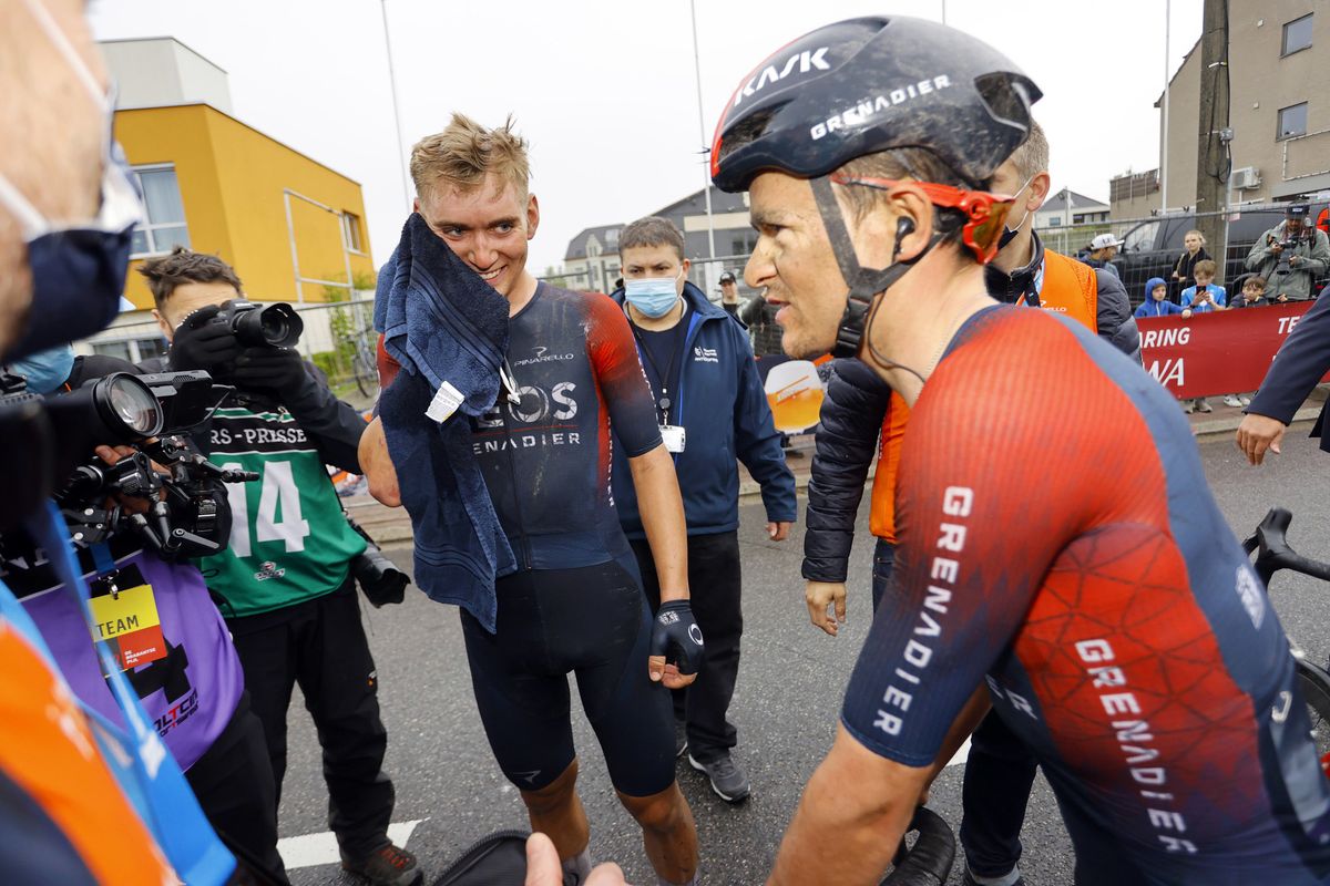 De Brabantse Pijl - La Fleche Brabanconne 2022 - 62nd Edition - Leuven - Overijse 205,1 km - 13/04/2022 - Magnus Sheffield (GBR - INEOS Grenadiers) - Tom Pidcock (GBR - INEOS Grenadiers) - photo Jan De Meuleneir/PN/SprintCyclingAgencyÂ©2022 