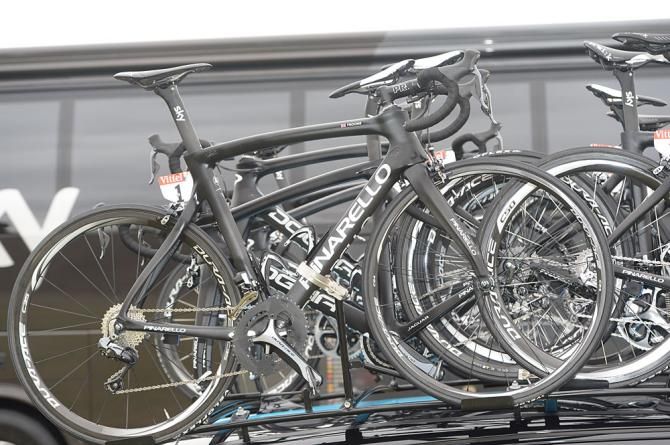 Team Sky bikes all ready for action