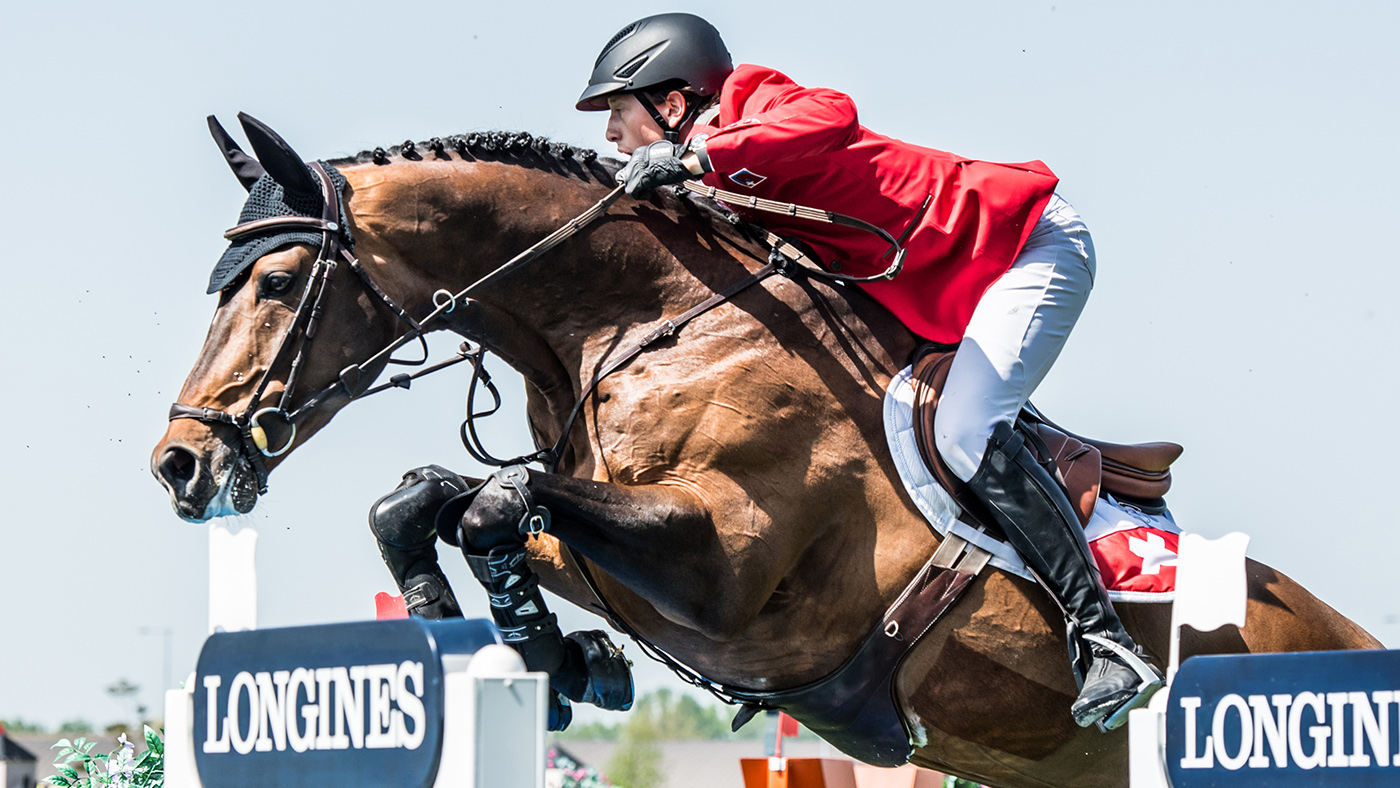 Longines FEI Nations Cup&amp;trade; Jumping Samorin SVK. Martin Fuchs SUI riding Chaplin. Photo FEI/&amp;#321;ukasz Kowalski