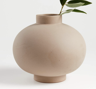 round taupe vase