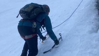 how to put on a climbing harness: gully climb