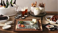 Super Bowl themed snack table