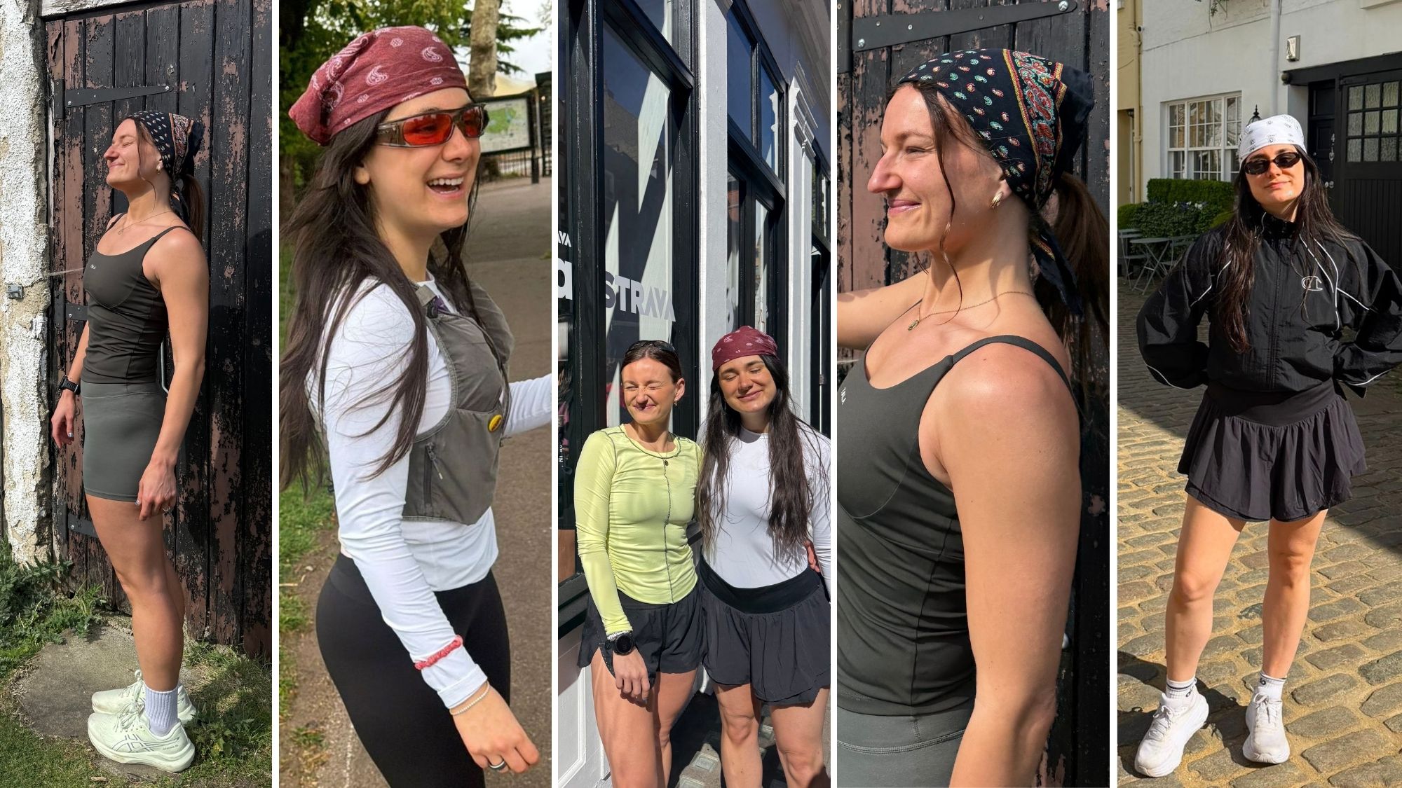 sofia piza, ally head wearing running bandanas