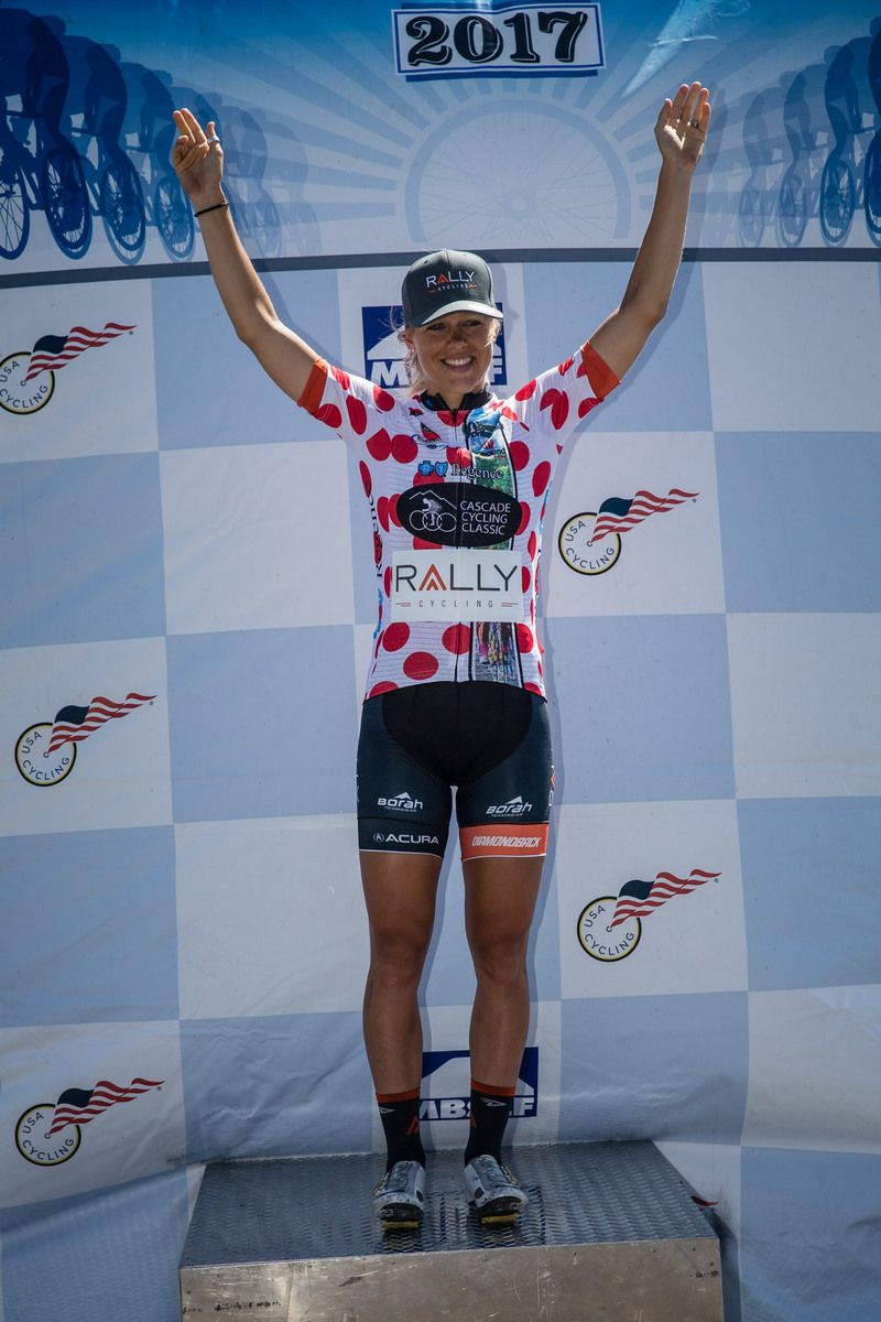 Kirsti Lay (Rally) takes the QOM jersey