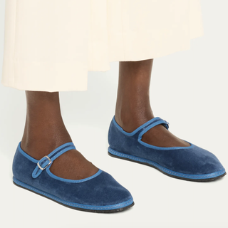 Velvet Mary Jane Ballerina Flats