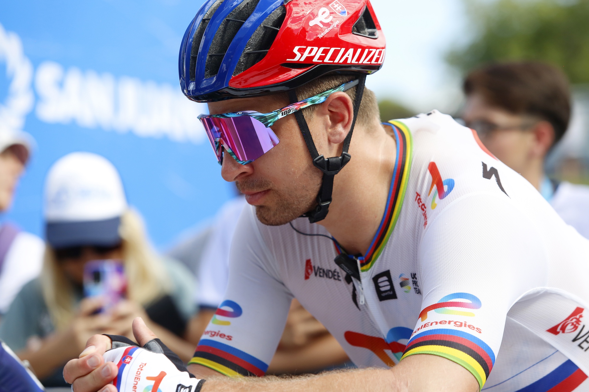 Peter Sagan wore 100% glasses