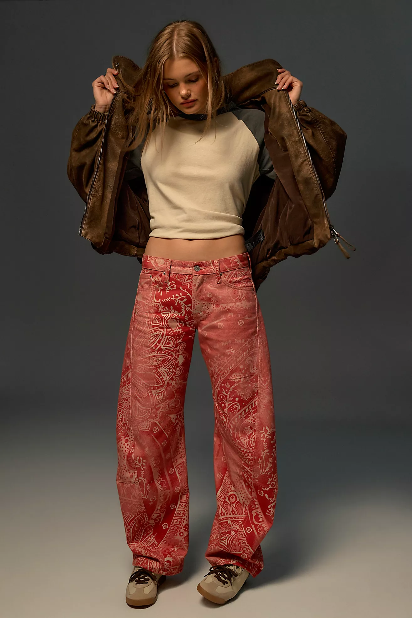 We the Free Fable Printed Twisted Jeans