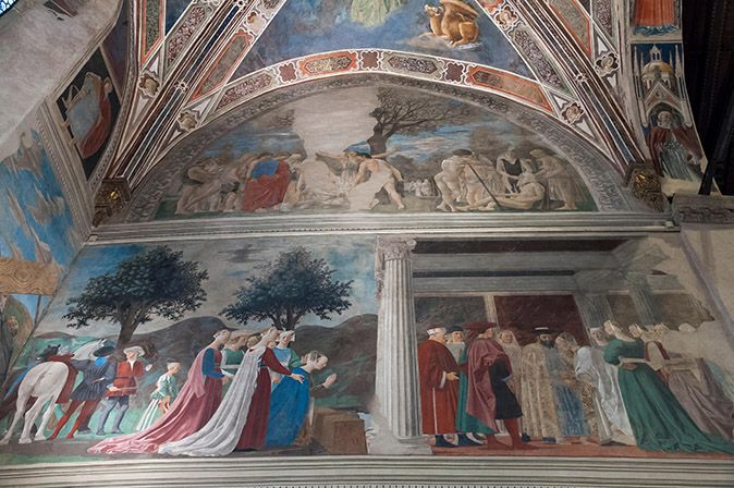 Fresco cycle The Legend of the True Cross by Piero della Francesca in Italian Gothic Basilica di San Francesco (Basilica of San Francesco) in Historic