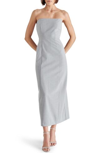 Lexington Pinstripe Strapless Maxi Dress