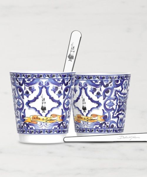Bialetti Dolce & Gabbana Espresso Cups with Gold Stirrers