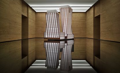 Dance’, an animated sculpture of BIG’s towers arcing around one another