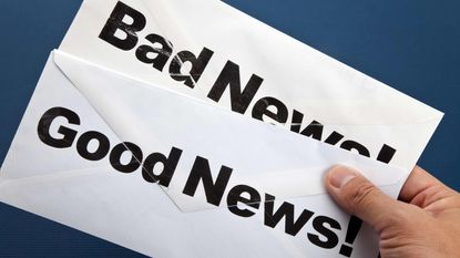 picture of two envelopes saying "good news" and "bad news"