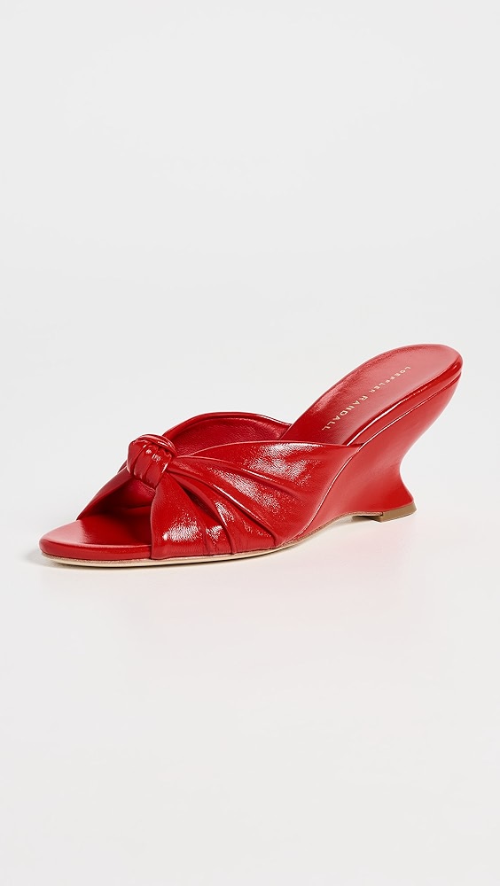 Marsy Angled Wedge Sandals - Red