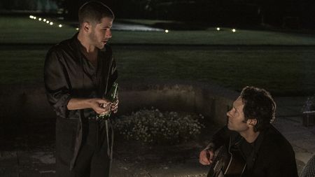 Nick Jonas as Danny and Paul Rudd as Rick in Power Ballad. Photo Credit: David Cleary