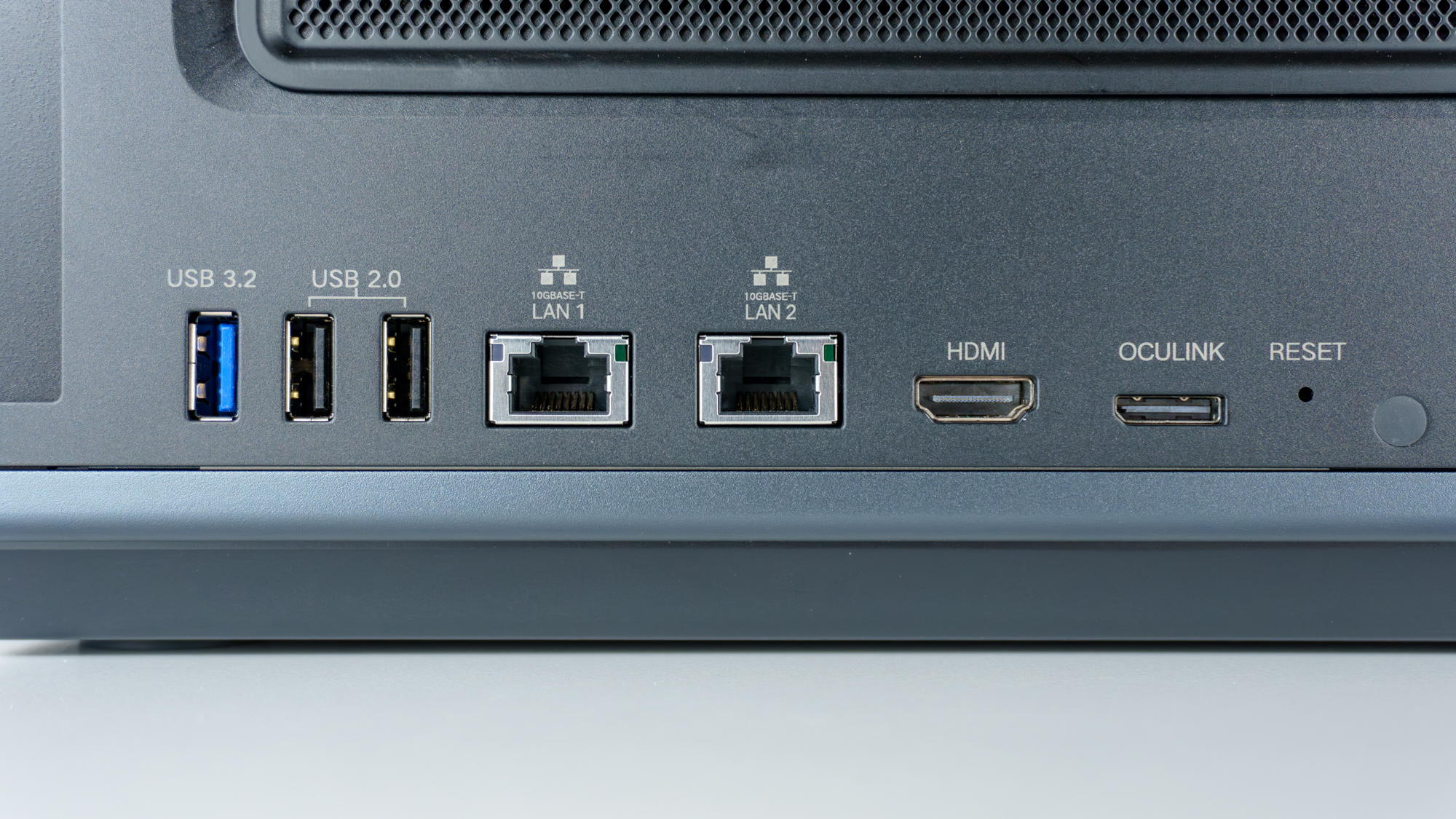 A closeup shot of the rear ports on the back of the Ugreen iDX6011 Pro