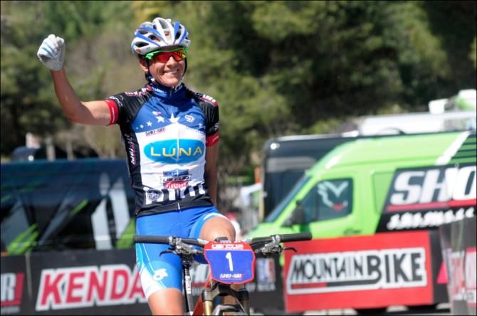 Katerina Nash (Luna Pro Team) wins the elite women's race at Bonelli Park, round 2 of the USA Cycling US Cup Series presented by Sho-Air Cycling Group