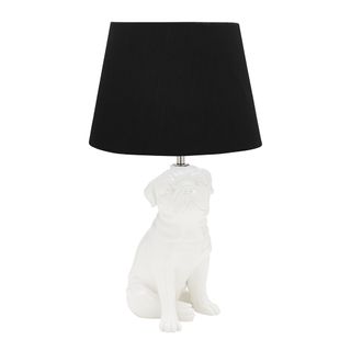 bull dog lamp with white background